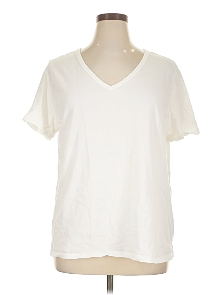 Pre-owned Ava & Viv Short Sleeve T-shirt In White