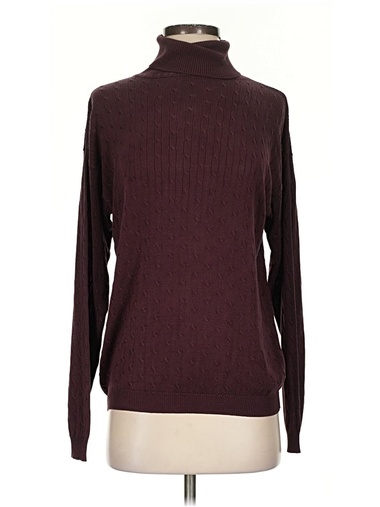 Pre-owned Paul Stuart Silk Pullover Sweater In Burgundy