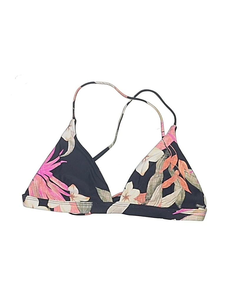 Pre-owned Rip Curl Swimsuit Top Black Print Pattern Swimwear