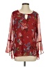 CAbi 100% Polyester Burgundy 3/4 Sleeve Blouse Size S - photo 1