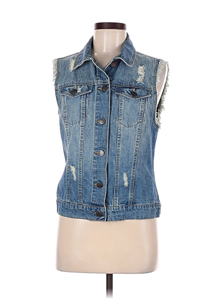 Pre-owned Bdg Denim Vest In Blue
