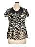 Cj Banks Animal Print Black Short Sleeve Blouse Size 1X - photo 1