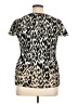 Cj Banks Animal Print Black Short Sleeve Blouse Size 1X - photo 2