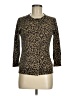 Talbots 100% Merino Wool Animal Print Brown Wool Cardigan Size M - photo 1