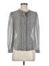 Ann Taylor LOFT 100% Polyester Polka Dots Silver Long Sleeve Blouse Size S - photo 1