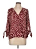 Weston 100% Polyester Burgundy 3/4 Sleeve Blouse Size L - photo 1