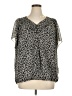 Coldwater Creek 100% Polyester Animal Print Gray Short Sleeve Blouse Size 20 - 22 - photo 1