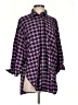 Zara Plaid Purple 3/4 Sleeve Button-Down Shirt Size S - photo 1