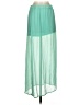 Express 100% Polyester Color Block Green Casual Skirt Size XS - photo 1