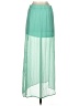 Express 100% Polyester Color Block Green Casual Skirt Size XS - photo 2