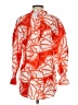 Boho Chic Print Orange Long Sleeve Blouse Size XS - photo 2