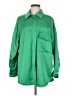 Zara Solid Green Long Sleeve Button-Down Shirt Size M - photo 1