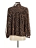 Ann Taylor Animal Print Brown Long Sleeve Blouse Size M - photo 2