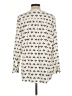 Ann Taylor LOFT Chevron-herringbone Ivory Long Sleeve Blouse Size L - photo 2