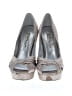 Nina Metallic Gray Tan Heels Size 5 1/2 - photo 2