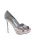Nina Metallic Gray Tan Heels Size 5 1/2 - photo 1
