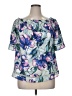Octavia 100% Polyester Blue Short Sleeve Blouse Size L - photo 1