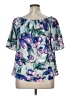 Octavia 100% Polyester Blue Short Sleeve Blouse Size L - photo 2