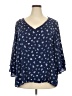 Lane Bryant 100% Polyester Blue 3/4 Sleeve Blouse Size 22 - photo 1