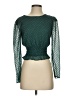Express 100% Polyester Green Long Sleeve Blouse Size XS - photo 1