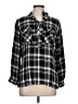 Venus Plaid Black Long Sleeve Blouse Size L - photo 1