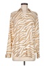 Ann Taylor 100% Polyester Animal Print Ivory Long Sleeve Blouse Size M - photo 1