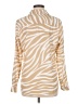 Ann Taylor 100% Polyester Animal Print Ivory Long Sleeve Blouse Size M - photo 2