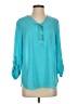 JM Collection 100% Polyester Teal 3/4 Sleeve Blouse Size S - photo 1