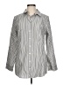 Chico's 100% Cotton Stripes Silver Long Sleeve Blouse Size Lg (2) - photo 1