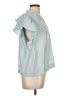 Jonathan Simkhai Teal Short Sleeve Blouse Size L - photo 4