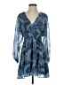 Aqua 100% Polyester Paisley Blue Casual Dress Size S - photo 1