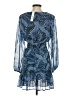 Aqua 100% Polyester Paisley Blue Casual Dress Size S - photo 2