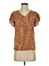 Shein 100% Polyester Brown Short Sleeve Blouse Size 2 - photo 1