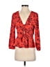 Topshop 100% Polyester Red 3/4 Sleeve Blouse Size 6 - photo 1