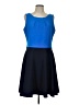 The Limited Color Block Blue Casual Dress Size L - photo 1