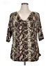 Touch Me Brown 3/4 Sleeve Blouse Size XL (estimated) - photo 1