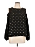 Lauren Conrad 100% Polyester Hearts Black Long Sleeve Blouse Size L - photo 1