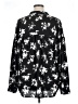 Time and Tru 100% Polyester Floral Black Long Sleeve Blouse Size XL - photo 2