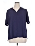 NYDJ 100% Polyester Blue Short Sleeve Blouse Size 0X - photo 1