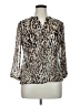 Bongo 100% Polyester Animal Print Silver 3/4 Sleeve Blouse Size XL - photo 1