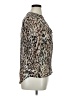 Bongo 100% Polyester Animal Print Silver 3/4 Sleeve Blouse Size XL - photo 4