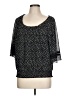 AB Studio 100% Polyester Black 3/4 Sleeve Blouse Size L - photo 1