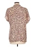 Marled Essentials Animal Print Pink Short Sleeve Blouse Size L - photo 2
