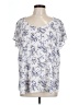 Nine West Blue White Short Sleeve Blouse Size L (estimated) - photo 1
