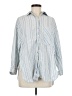 Zara Stripes Blue Long Sleeve Button-Down Shirt Size M - photo 1