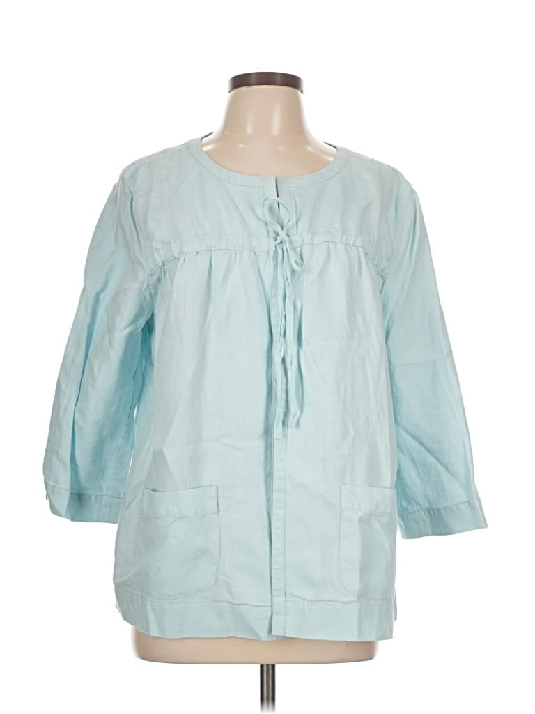 Pre-owned Jjill 3/4 Sleeve Blouse In Blue