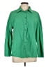 Unbranded Solid Green Long Sleeve Button-Down Shirt Size L - photo 1