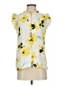 Ann Taylor 100% Polyester Floral Yellow Sleeveless Blouse Size XS - photo 1