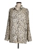 She + Sky 100% Polyester Animal Print Tan Long Sleeve Blouse Size M - photo 1