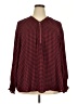 Maurices 100% Polyester Houndstooth Red Long Sleeve Blouse Size 3X - photo 1